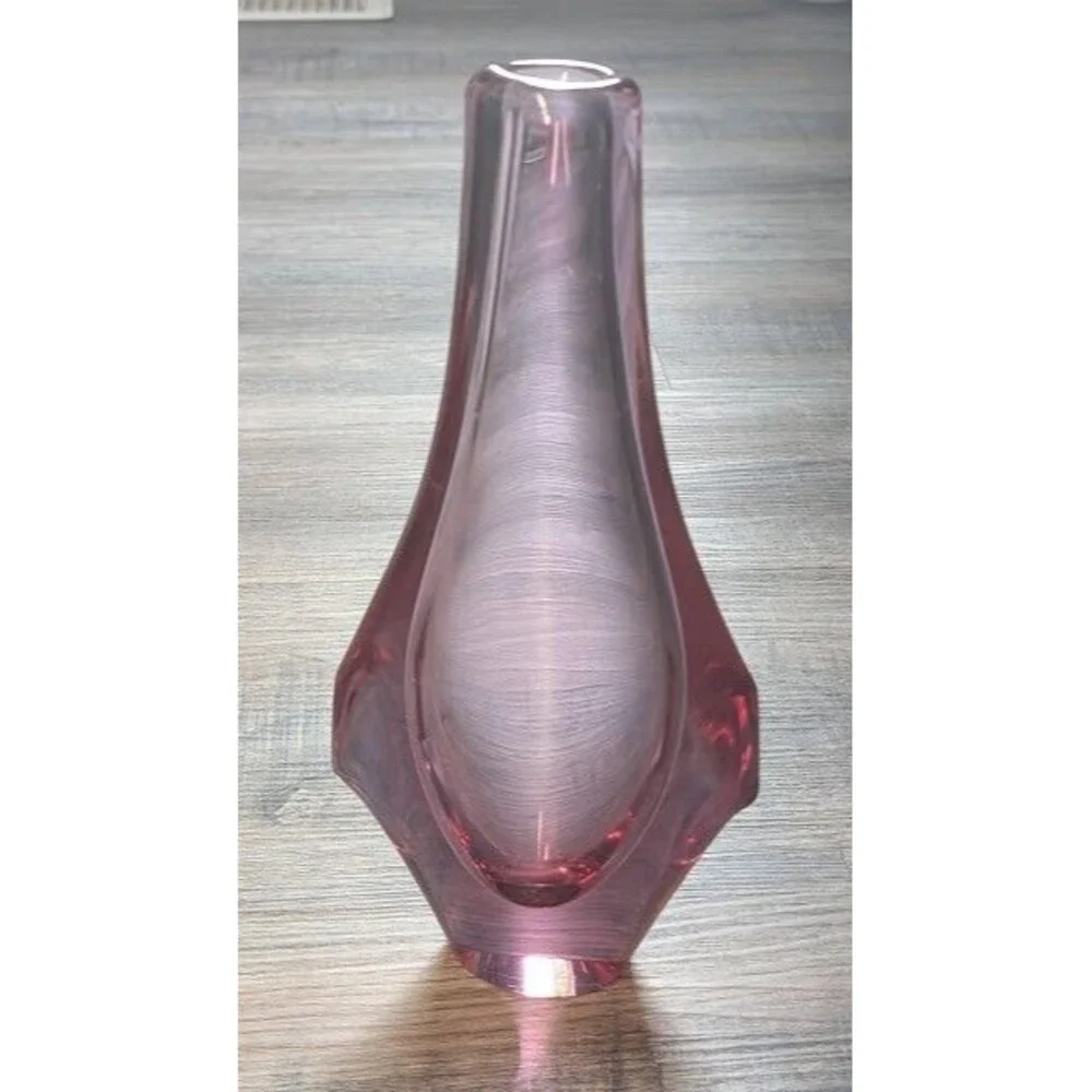 Vintage Pink Abstract Miloslav Klinger Bud Vase 10.5